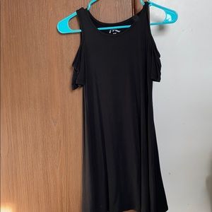 Black cold shoulder girls dress